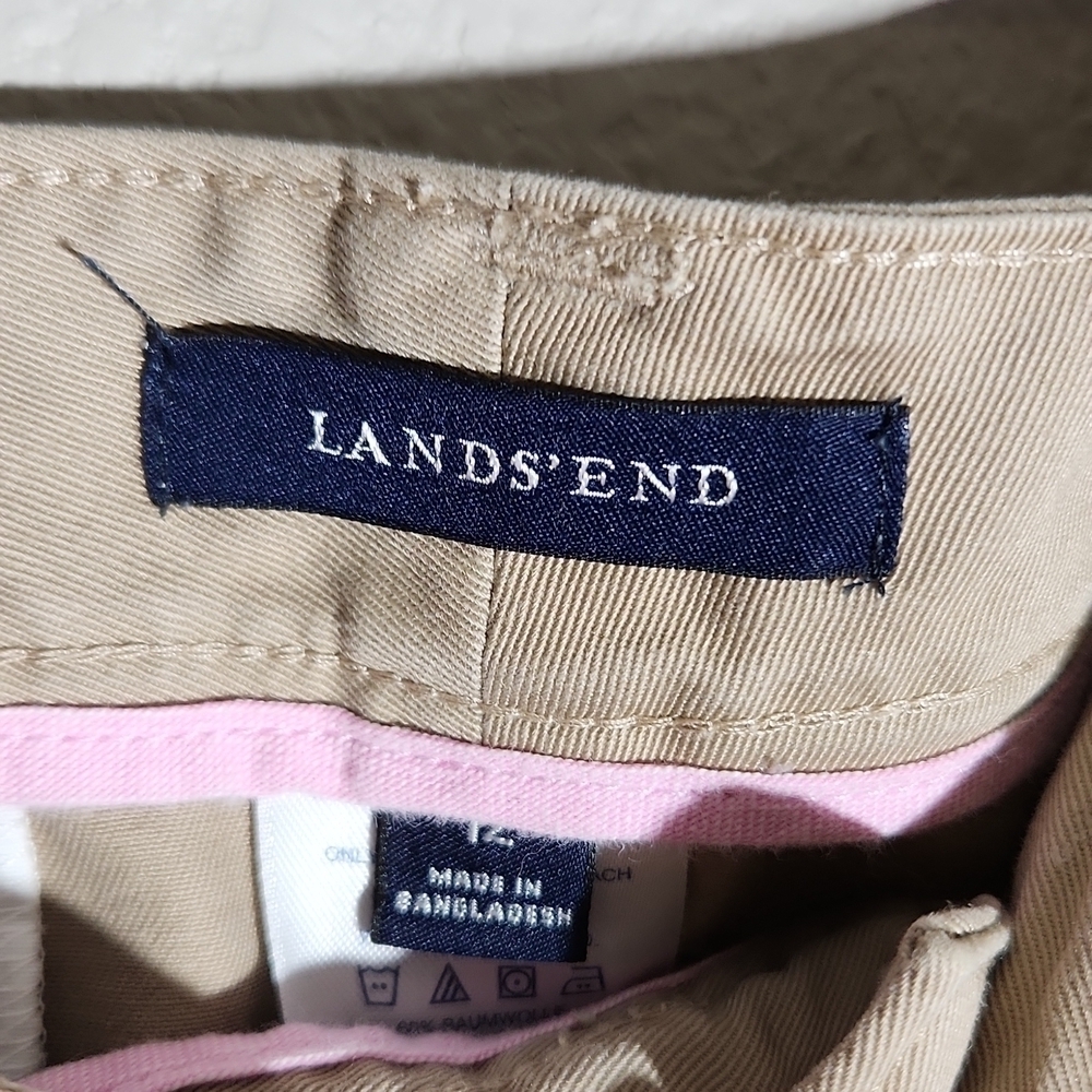 Lands End Shorts Womens Size 12 tan Bermuda - Picture 2 of 8
